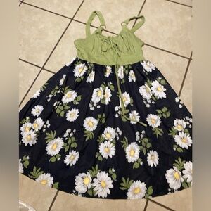 Floral Green and Black dress